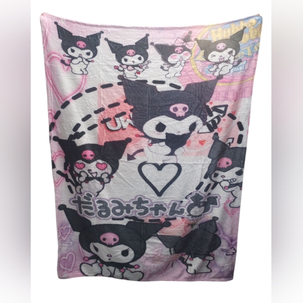 Kuromi Sanrio Melody Soft Fluffy Fur Fleece Blanket Size 50x40 In NWOT